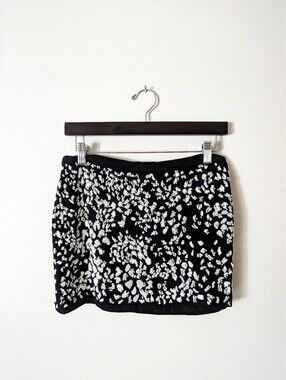 Haute Hippie Black and White Sequin Mini Skirt